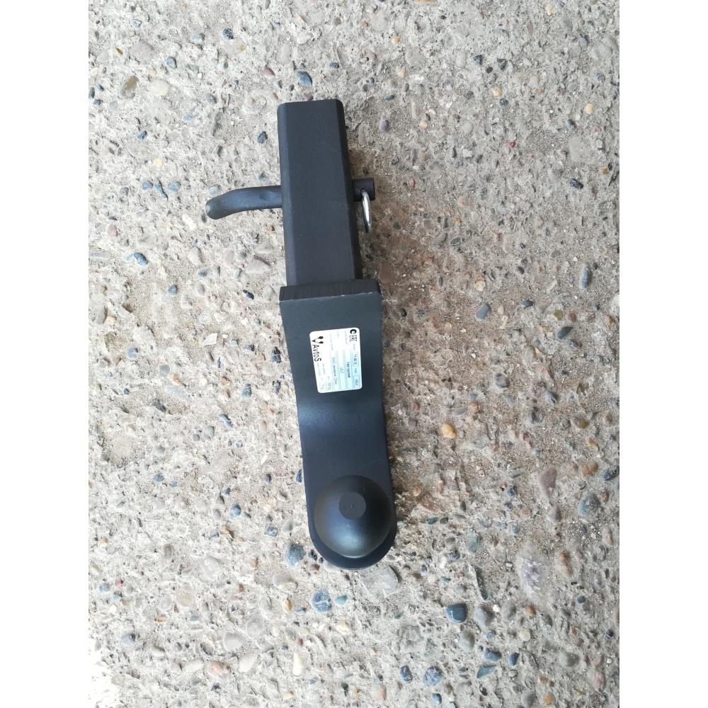 Переходник фаркопа в квадрат 50x50 с занижением 120 мм (шар черный 50 мм)