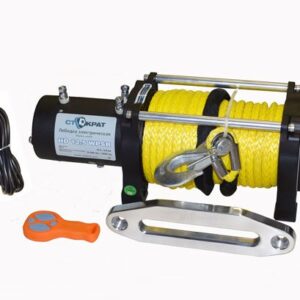 Лебедка автомобильная СТОКРАТ HD 12.5 WPSR, 12 Вольт с синтетическим тросом и радиопультом