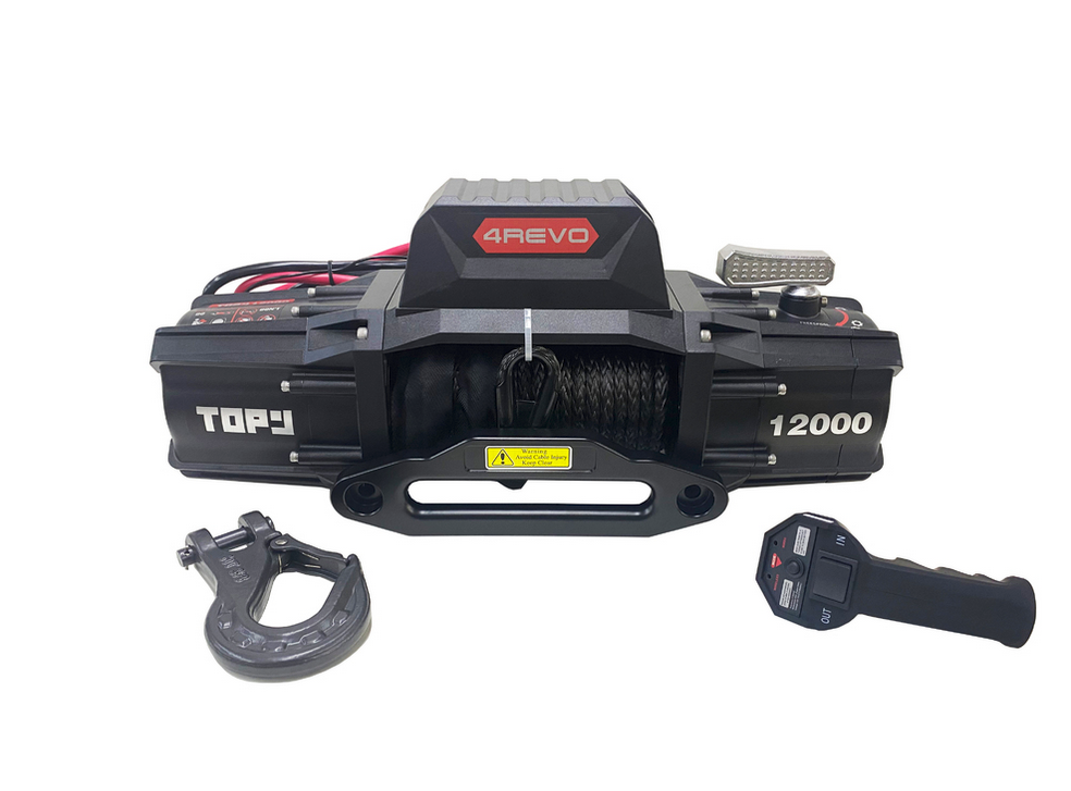 Лебедка автомобильная 4REVO TRX-TOP-12000 12V (синтетический трос) комбинированный пульт